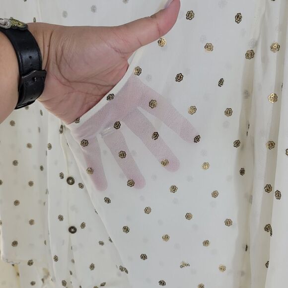 Billabong × love like summer cream embroidered bell sleeve top - Picture 4 of 9